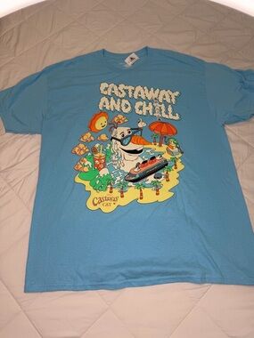 Disney Cruise Line Cast Away Cay T Shirt XL Blue Graphic Olaf Print Chill